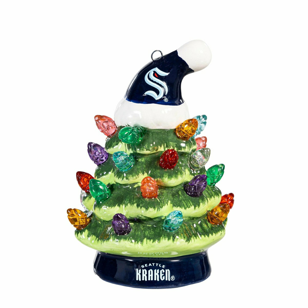 4" Mini LED Tabletop Christmas Tree, Set of 2, Seattle Kraken, NHL, Home