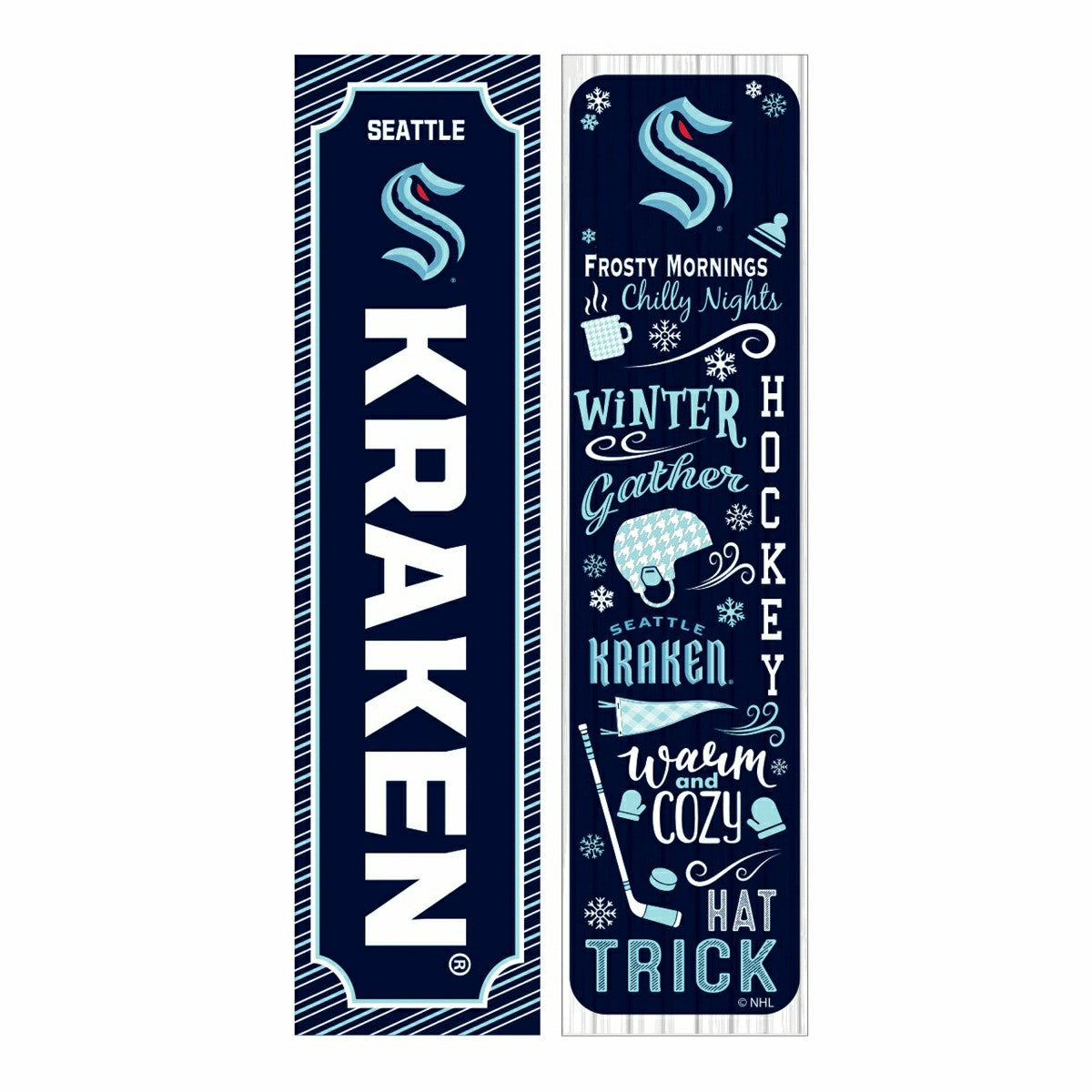 46" Double Sided Leaner, Seattle Kraken, Winter Seasonal, NHL, Home