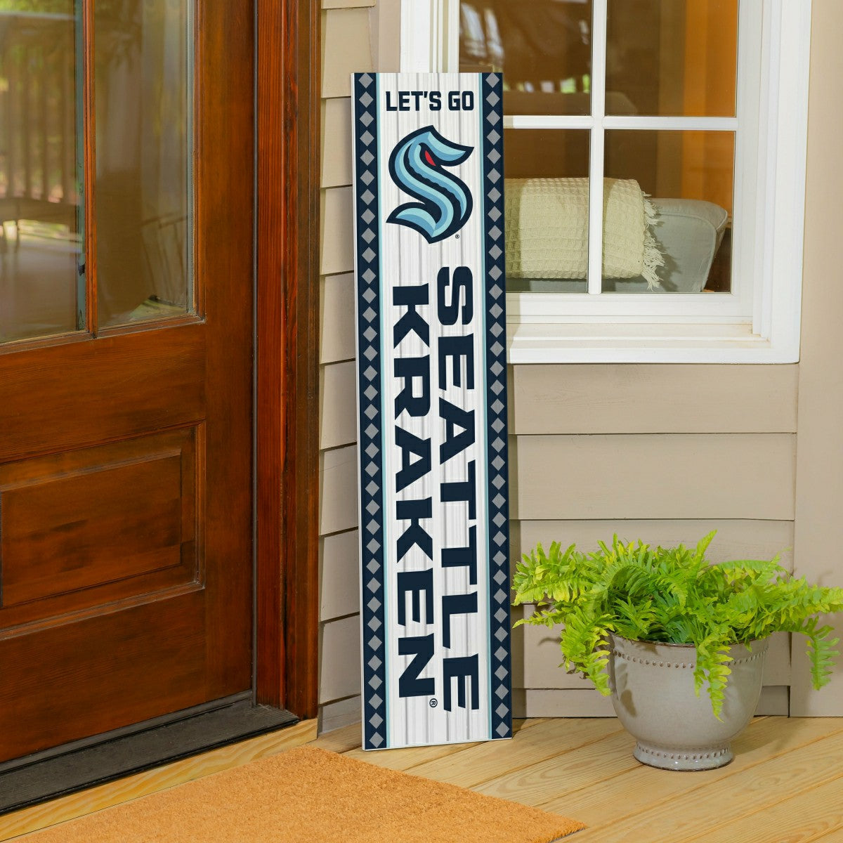 47" Double Sided Leaner, Seattle Kraken, Christmas, NHL, Home