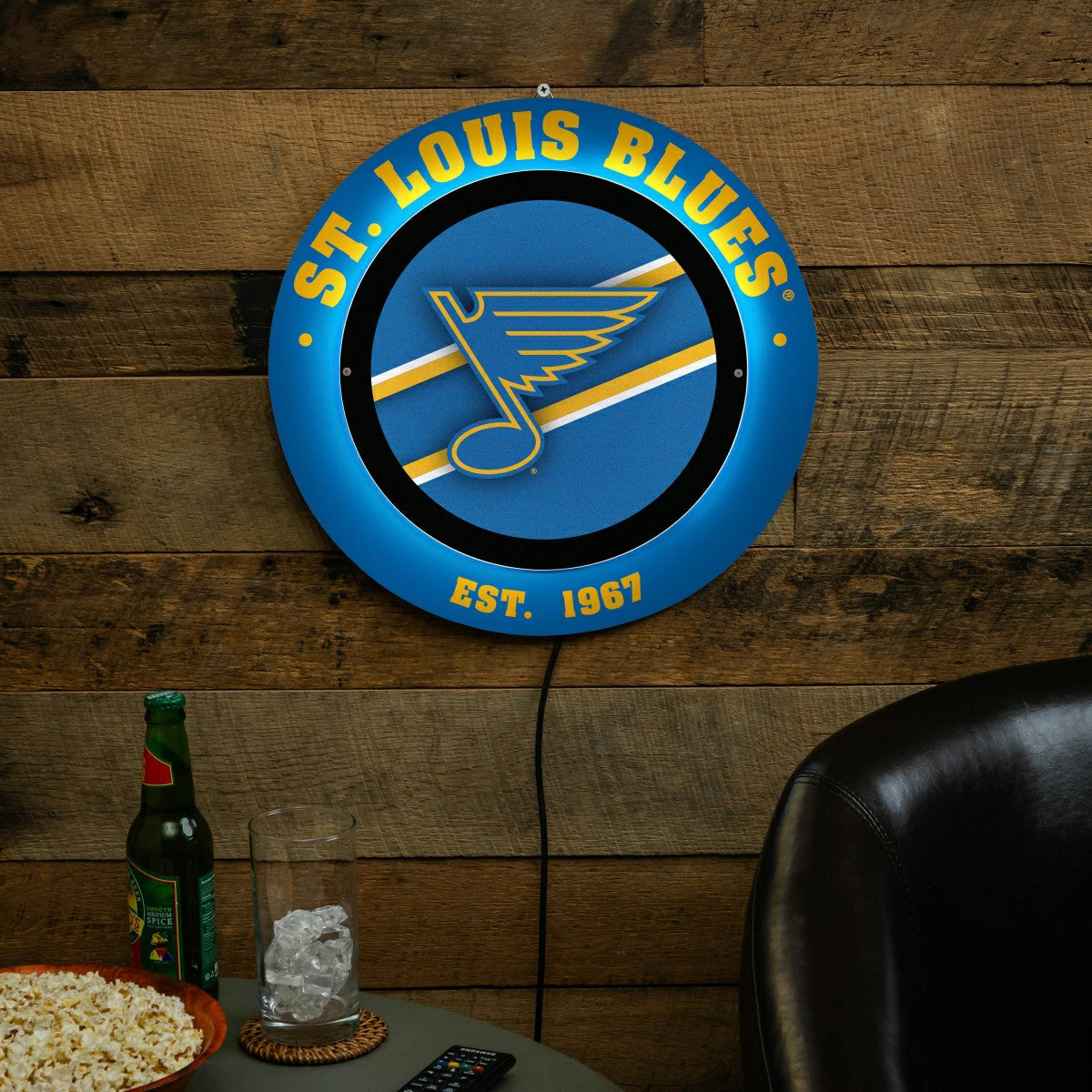 St Louis Blues, Metal Lite, Round, NHL