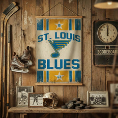 St Louis Blues, Canvas Wall Tapestry, Medium, 36x24, NHL, Home
