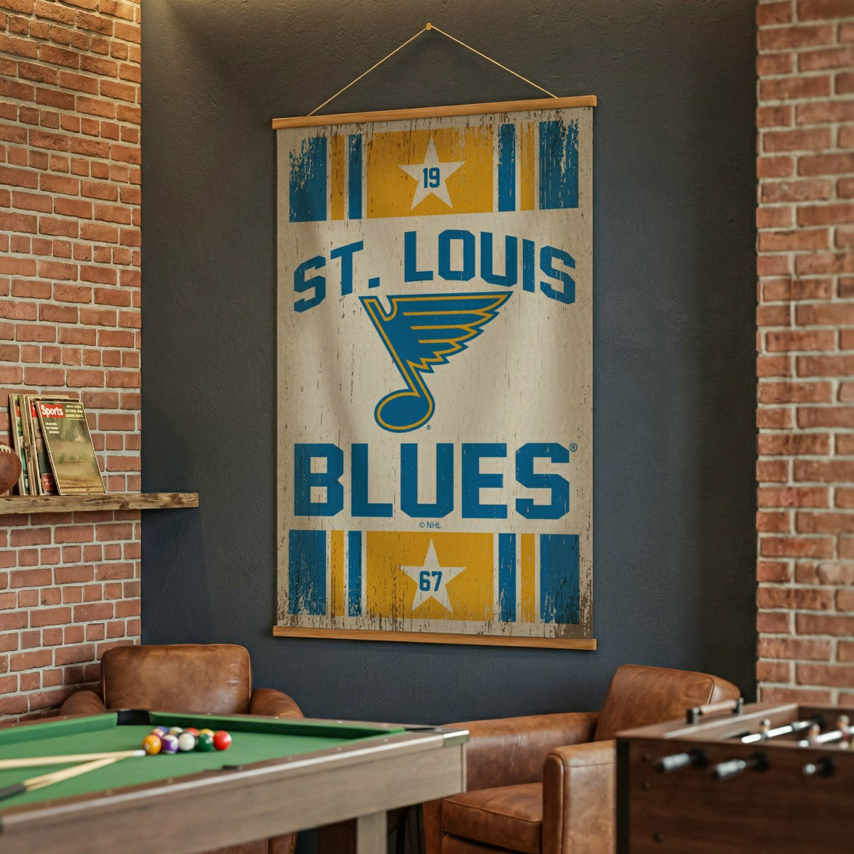 St Louis Blues, Canvas Wall Tapestry, Large, 54x36, NHL, Home
