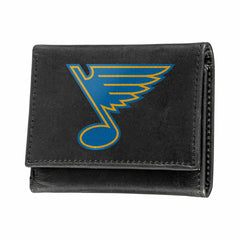 St Louis Blues Black Tri-Fold Embroidered Wallet w/ RFID Blocking, NHL, Home