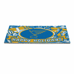 St Louis Blues Holiday PVC Mat, 28"x16", NHL