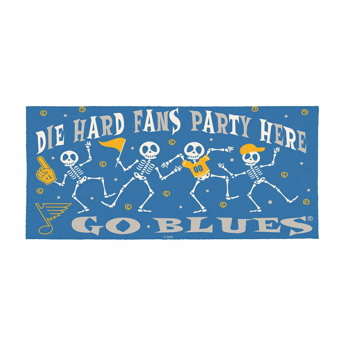 St Louis Blues Flocked Coir Halloween Sassafras Switch Mat, 22"x10", NHL