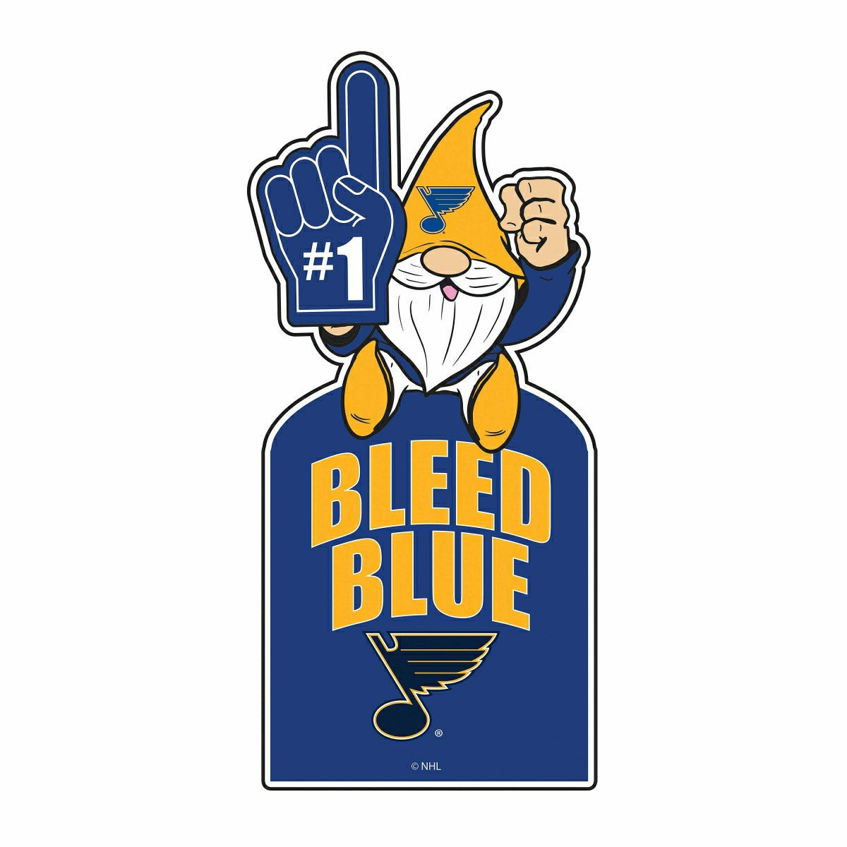 St Louis Blues Gnome Metal Sign 10"L x 30"H, NHL, Home