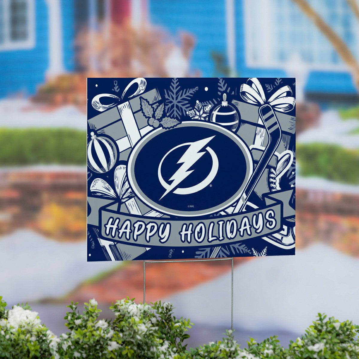 Tampa Bay Lightning Yard Sign, Holiday, NHL, Home