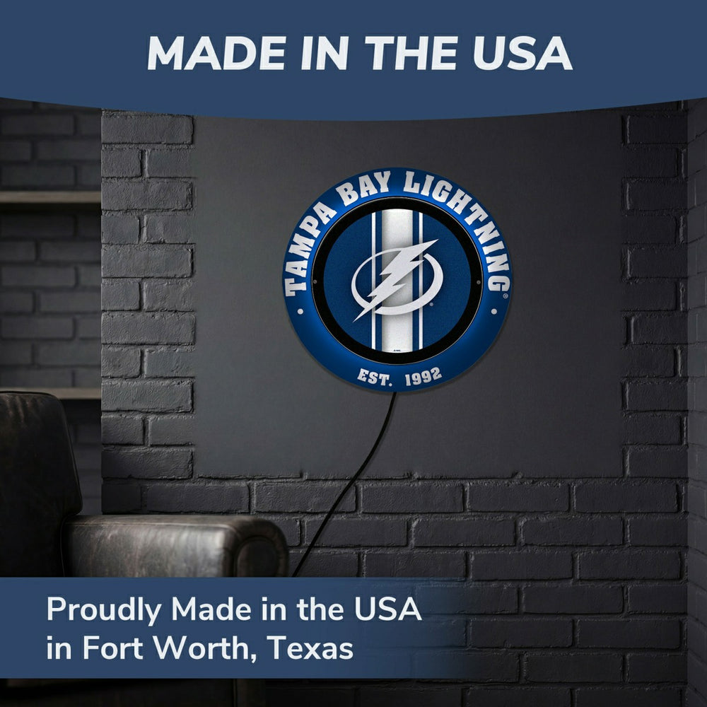 Tampa Bay Lightning, Metal Lite, Round, NHL