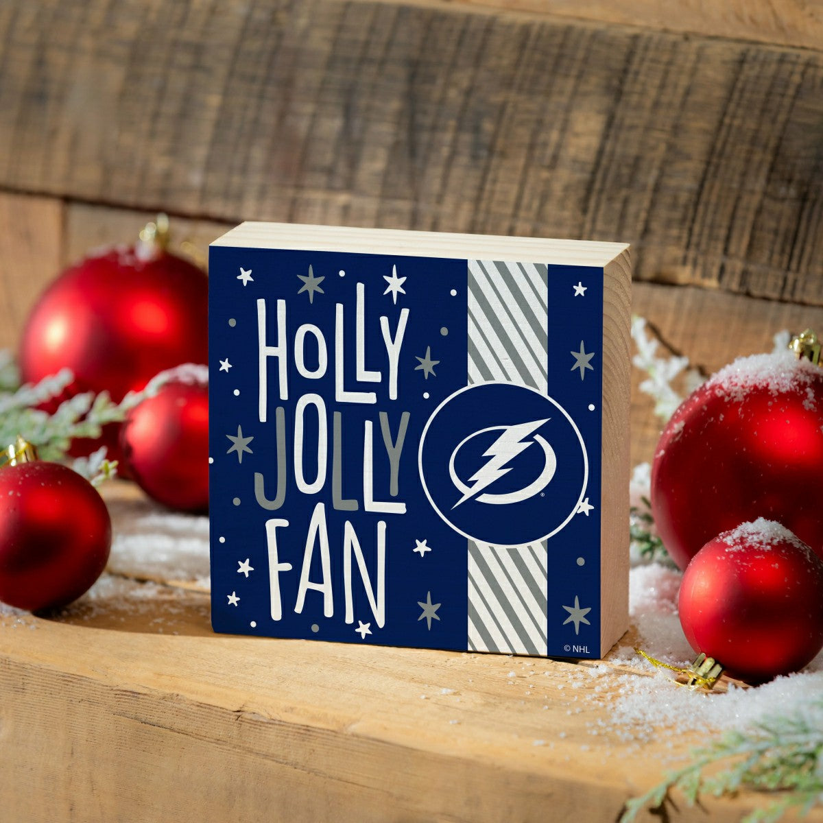Tampa Bay Lightning Block, Holiday, 6x6, NHL, Home