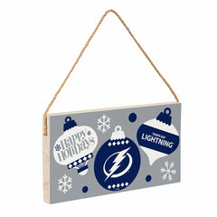 Tampa Bay Lightning Holiday Wood Wall Sign, 6x11, NHL, Home