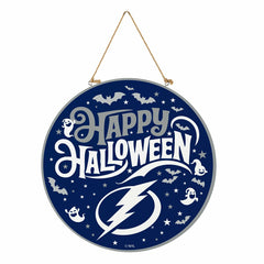 Tampa Bay Lightning Halloween Round Door Décor with Hanging Rope, 18x1, NHL, Home
