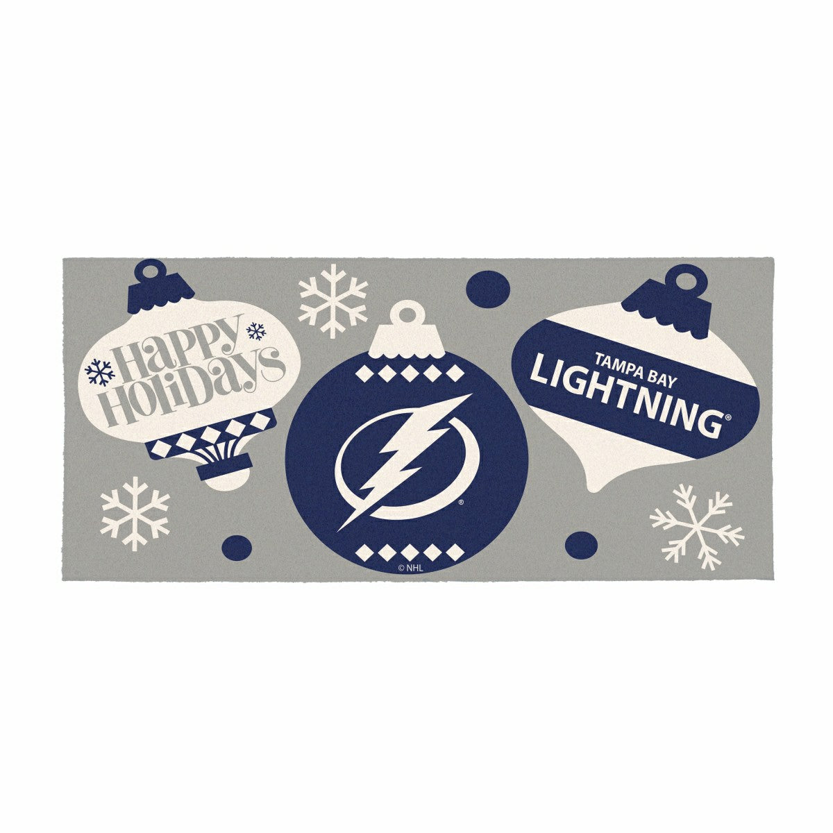 Tampa Bay Lightning Holiday Flocked Coir Sassafras Switch Mat, 22"x10", NHL