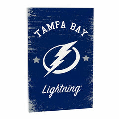 Tampa Bay Lightning Wood Wall Sign, 16x24, NHL, Home