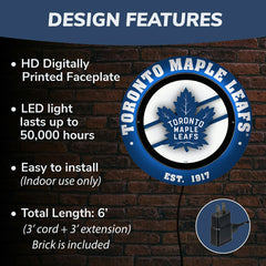 Toronto Maple Leafs, Metal Lite, Round, NHL