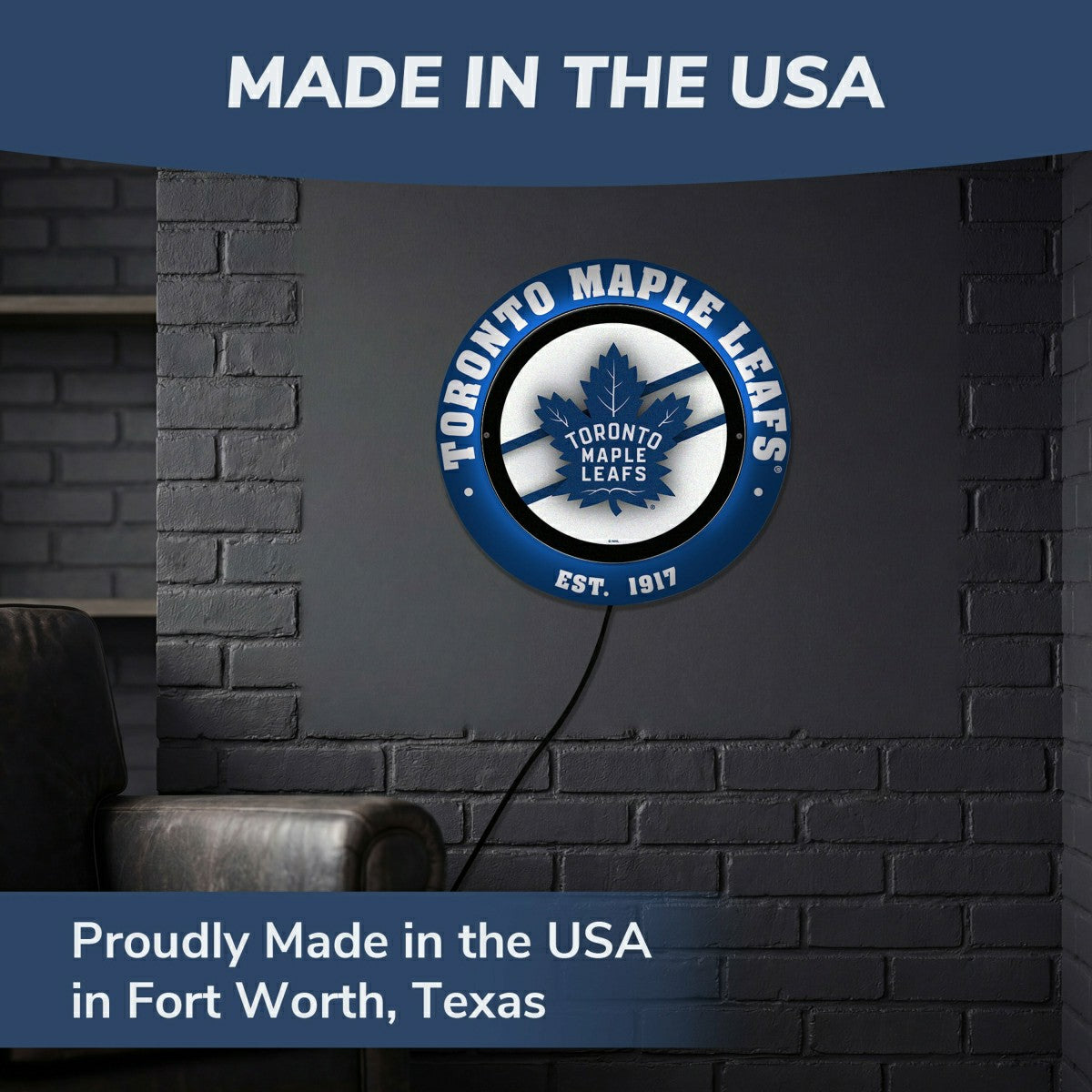 Toronto Maple Leafs, Metal Lite, Round, NHL