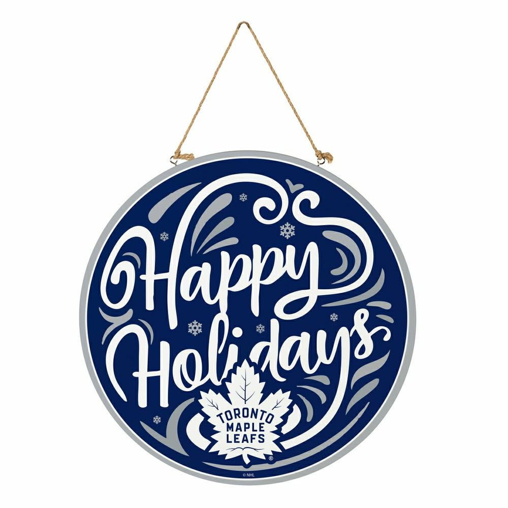 Toronto Maple Leafs Holiday Round Door Décor with Hanging Rope, 18x18, NHL, Home