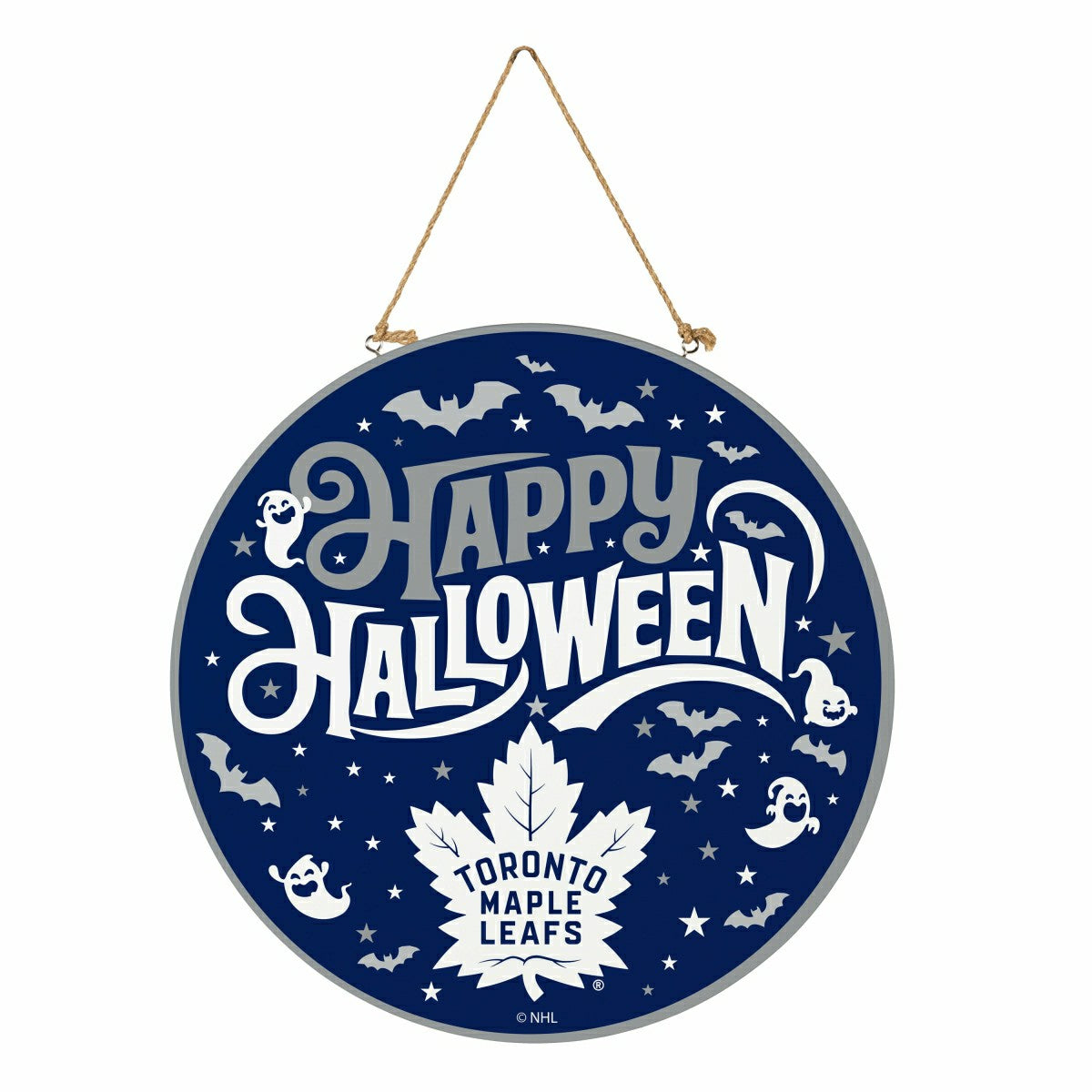 Toronto Maple Leafs Halloween Round Door Décor with Hanging Rope, 18x1, NHL, Home