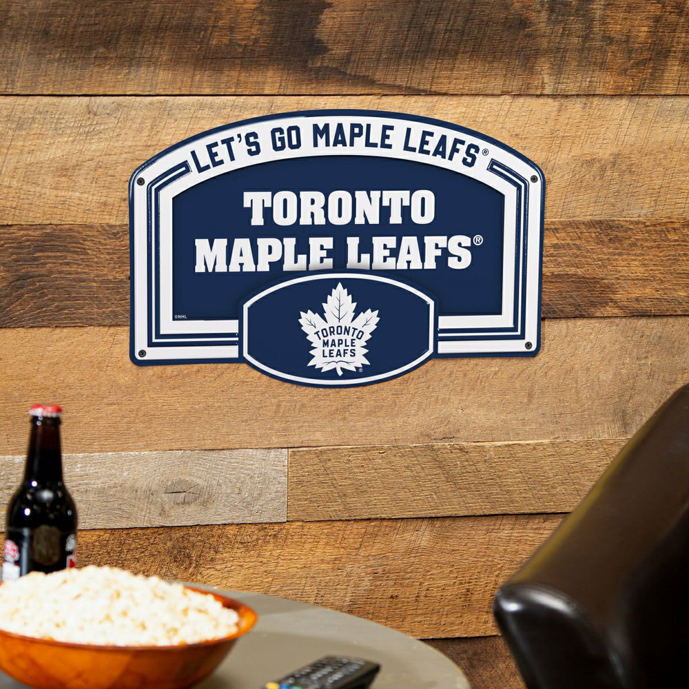 Toronto Maple Leafs USA Embossed Steel Wall Sign, 11" x 17", NHL, Home