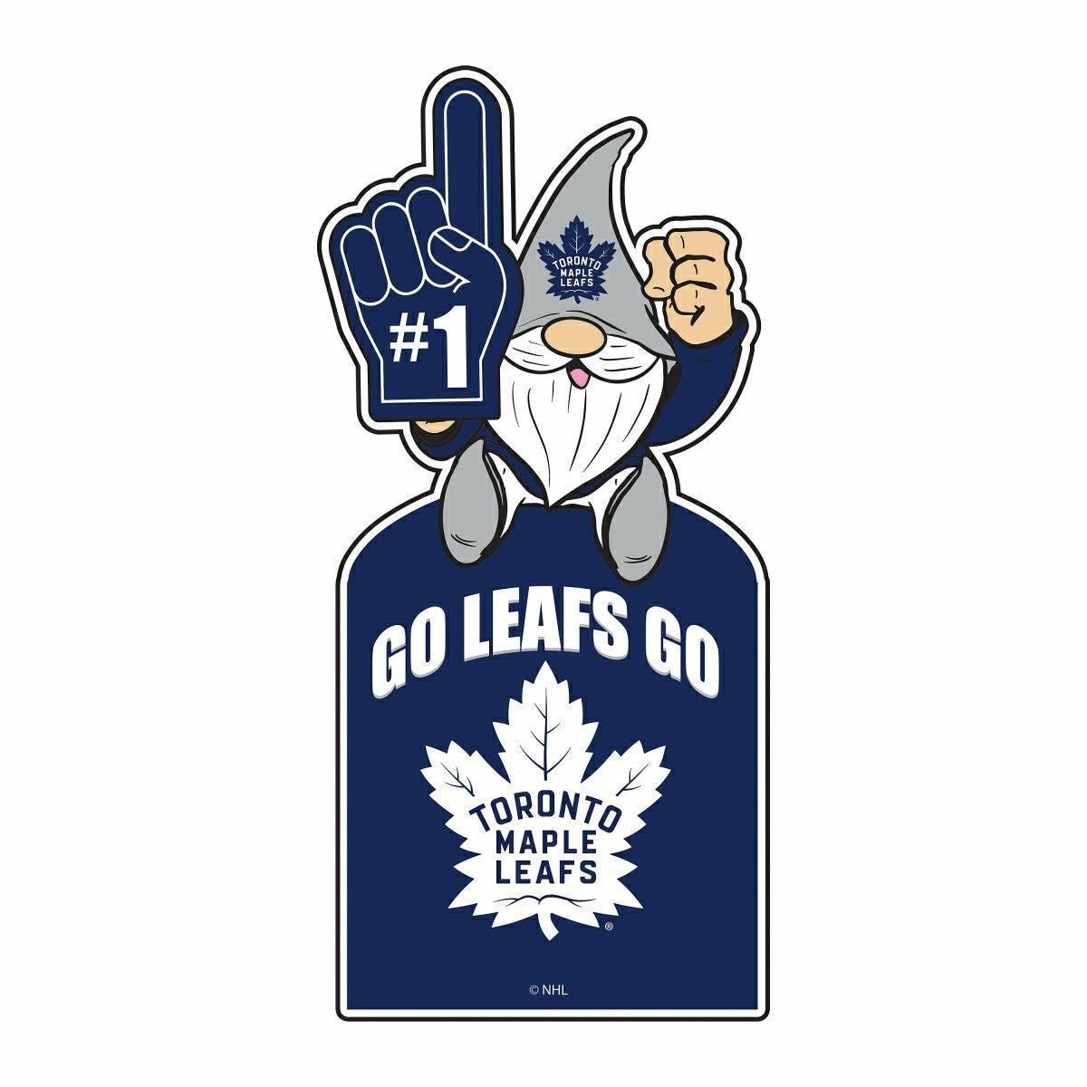 Toronto Maple Leafs Gnome Metal Sign 10"L x 30"H, NHL, Home