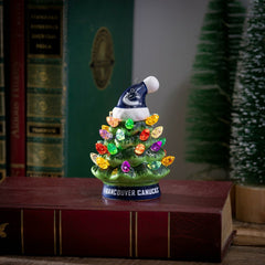 4" Mini LED Tabletop Christmas Tree, Set of 2, Vancouver Canucks, NHL, Home