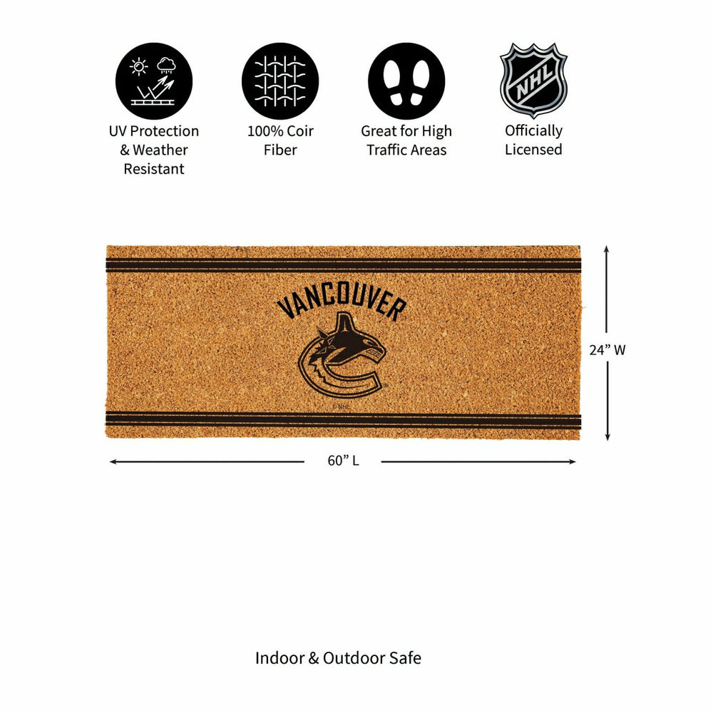 Vancouver Canucks Extra Large One Color Coir Mat, 60"x24", NHL