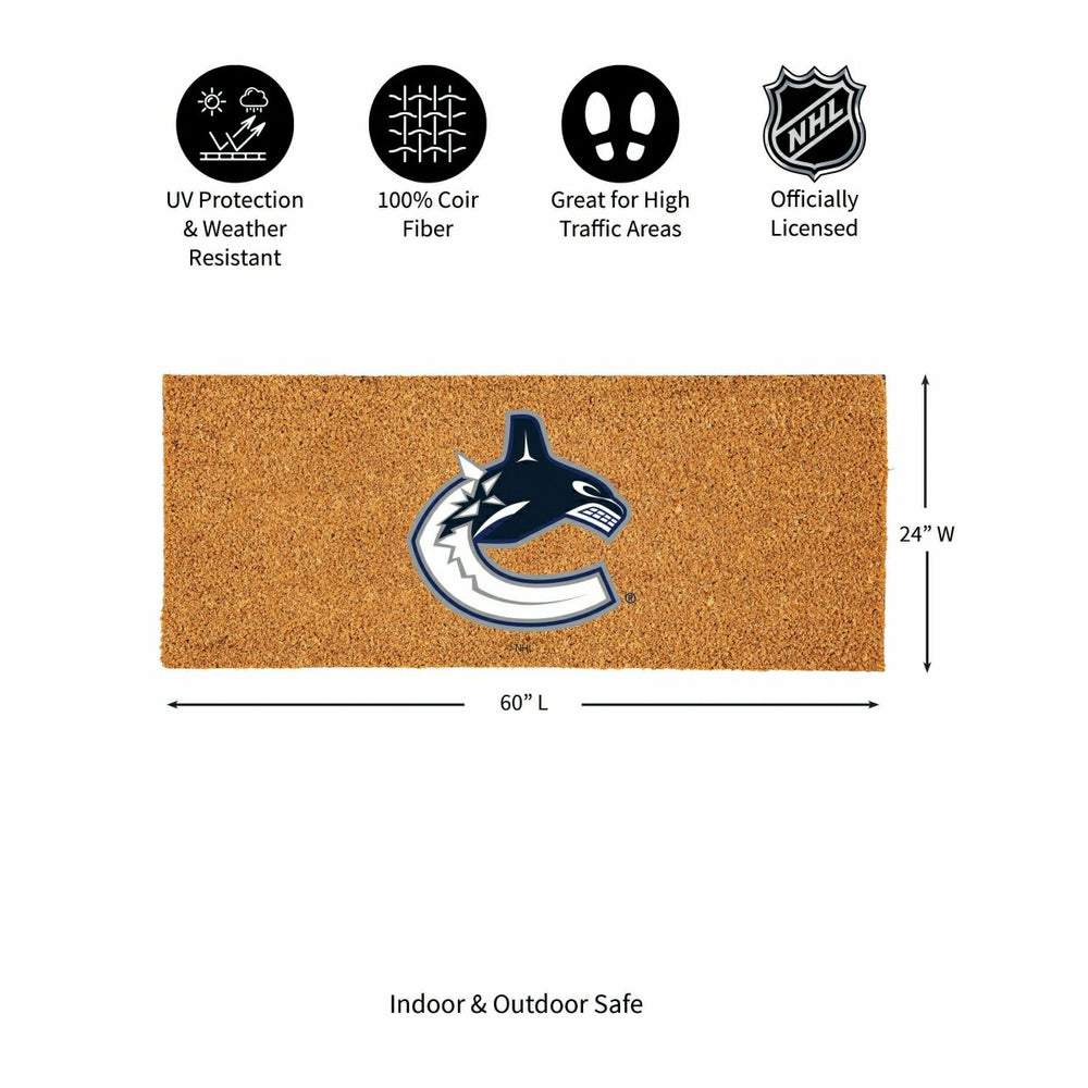 Vancouver Canucks Extra Large Full Color Coir Mat, 60"x24", NHL
