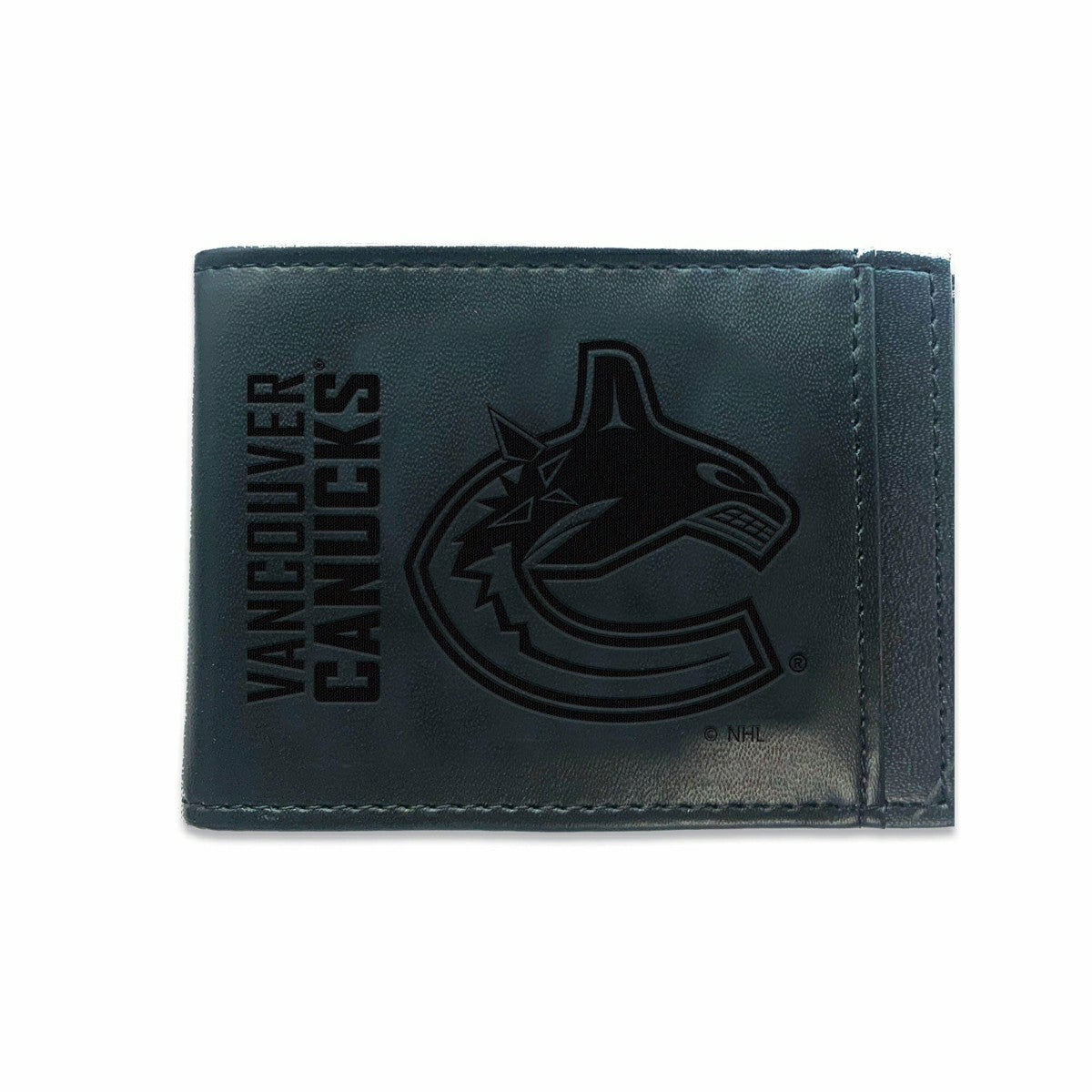 Front Pocket Wallet w/ RFID Blocking, Vancouver Canucks, Black, NHL, Home