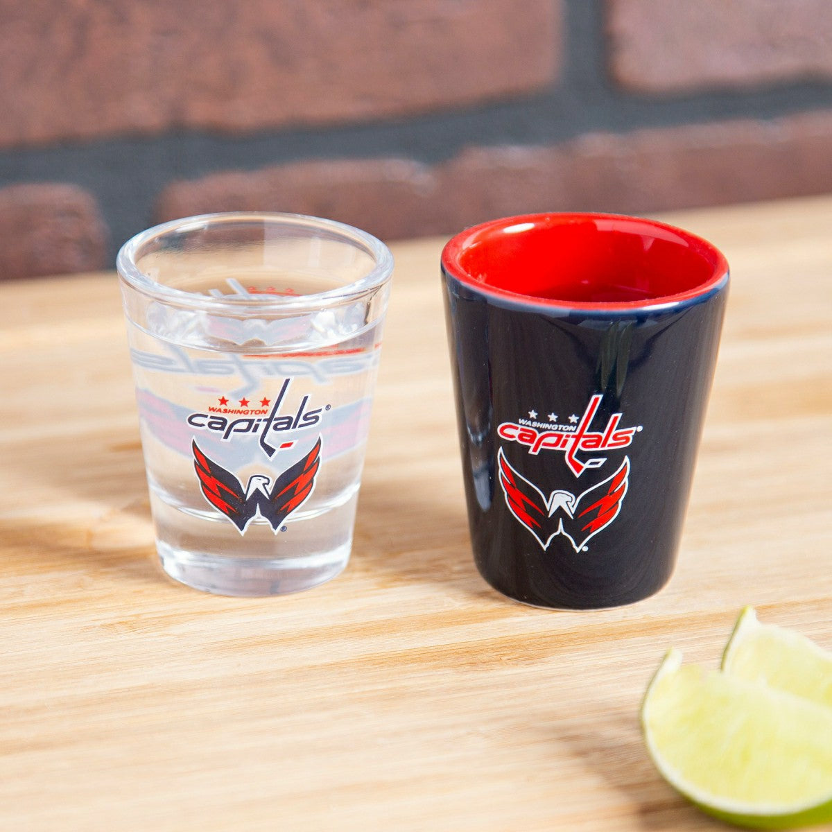 Washington Capitals 4-Piece Ceramic and Glass 2oz. Shot Glass Set, NHL, Home