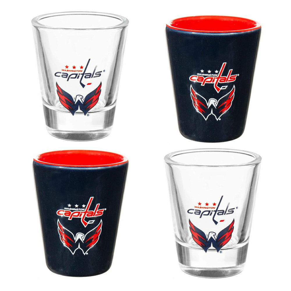 Washington Capitals 4-Piece Ceramic and Glass 2oz. Shot Glass Set, NHL, Home
