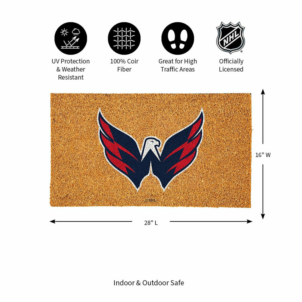 Coir Mat, 16"x28", Washington Capitals, NHL