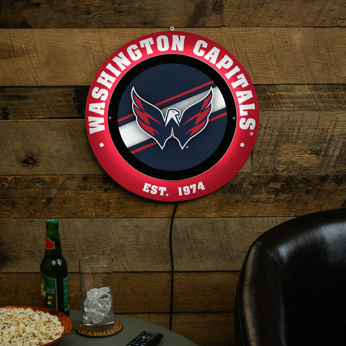 Washington Capitals, Metal Lite, Round, NHL