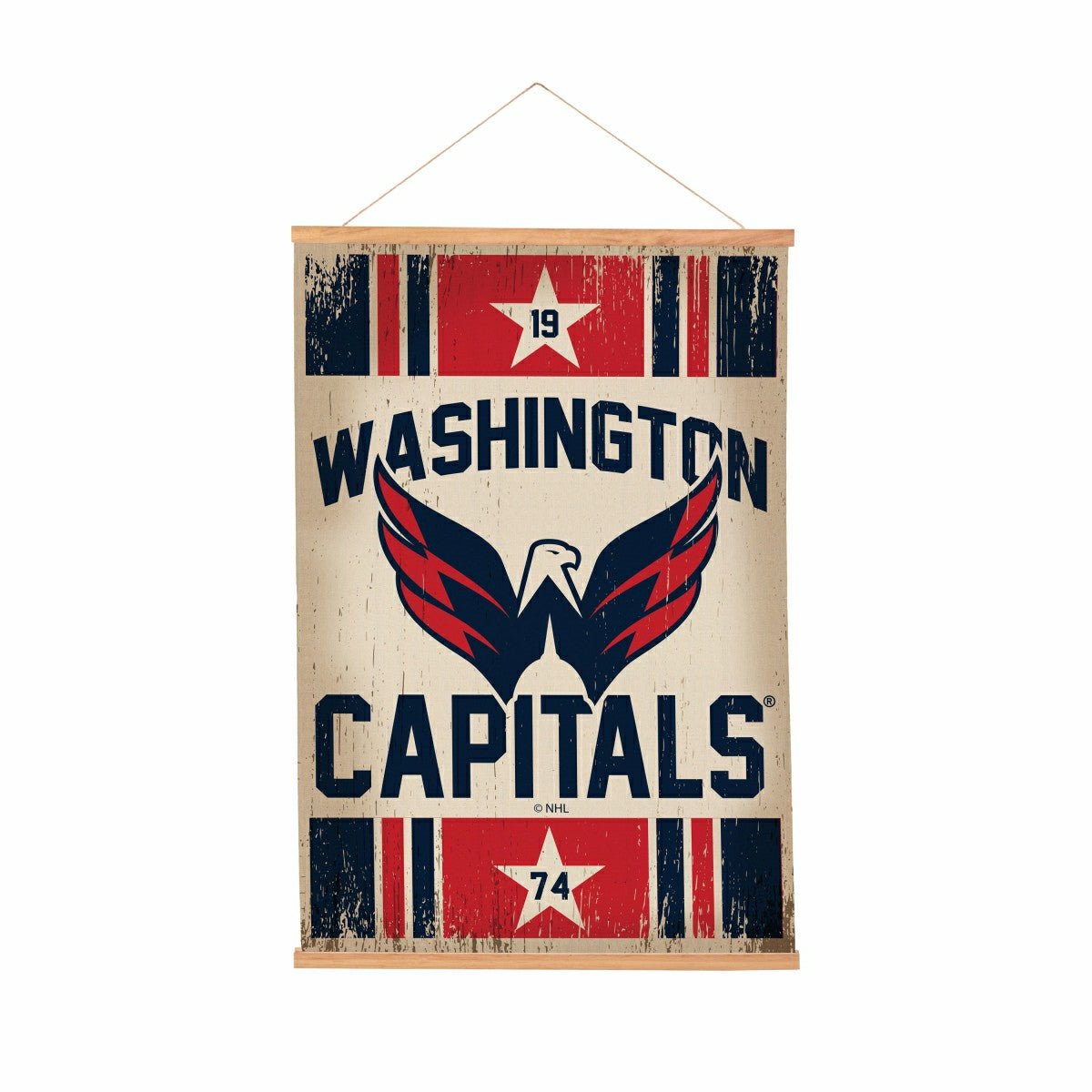 Washington Capitals, Canvas Wall Tapestry, Medium, 36x24, NHL, Home