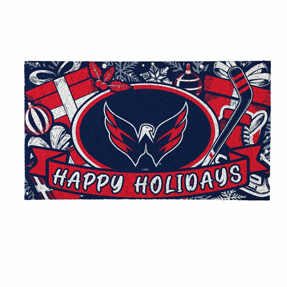 Washington Capitals Holiday PVC Mat, 28"x16", NHL