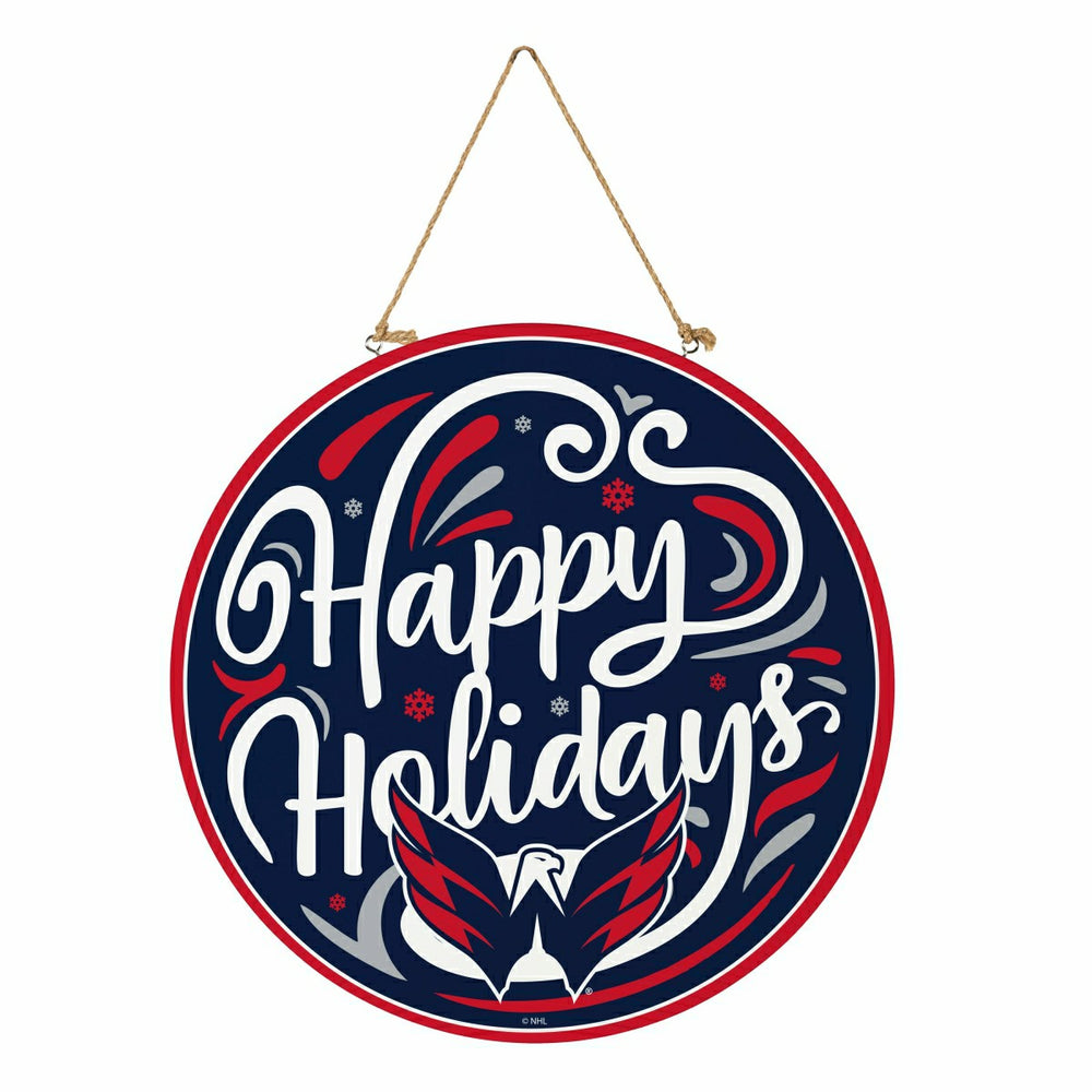 Washington Capitals Holiday Round Door Décor with Hanging Rope, 18x18, NHL, Home