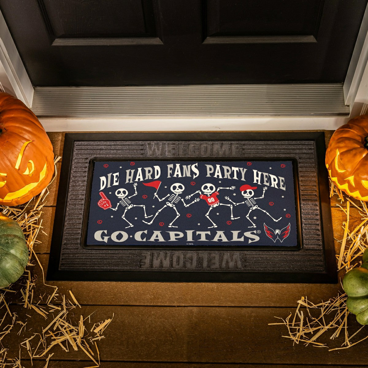 Washington Capitals Flocked Coir Halloween Sassafras Switch Mat, 22"x1, NHL
