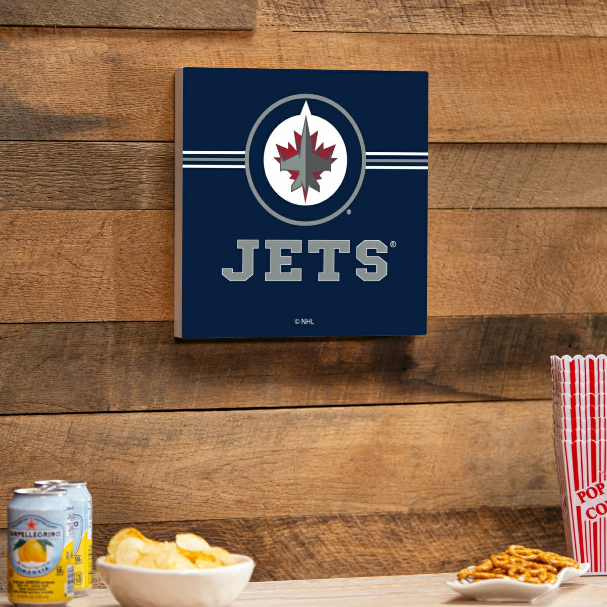 Winnipeg Jets Wood Wall Sign, 12x12, NHL, Home