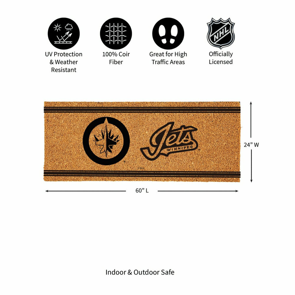 Winnipeg Jets Extra Large One Color Coir Mat, 60"x24", NHL