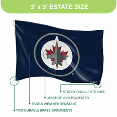 Winnipeg Jets Single Sided Flag w/ 2 Grommets, 3'x5', NHL, Home