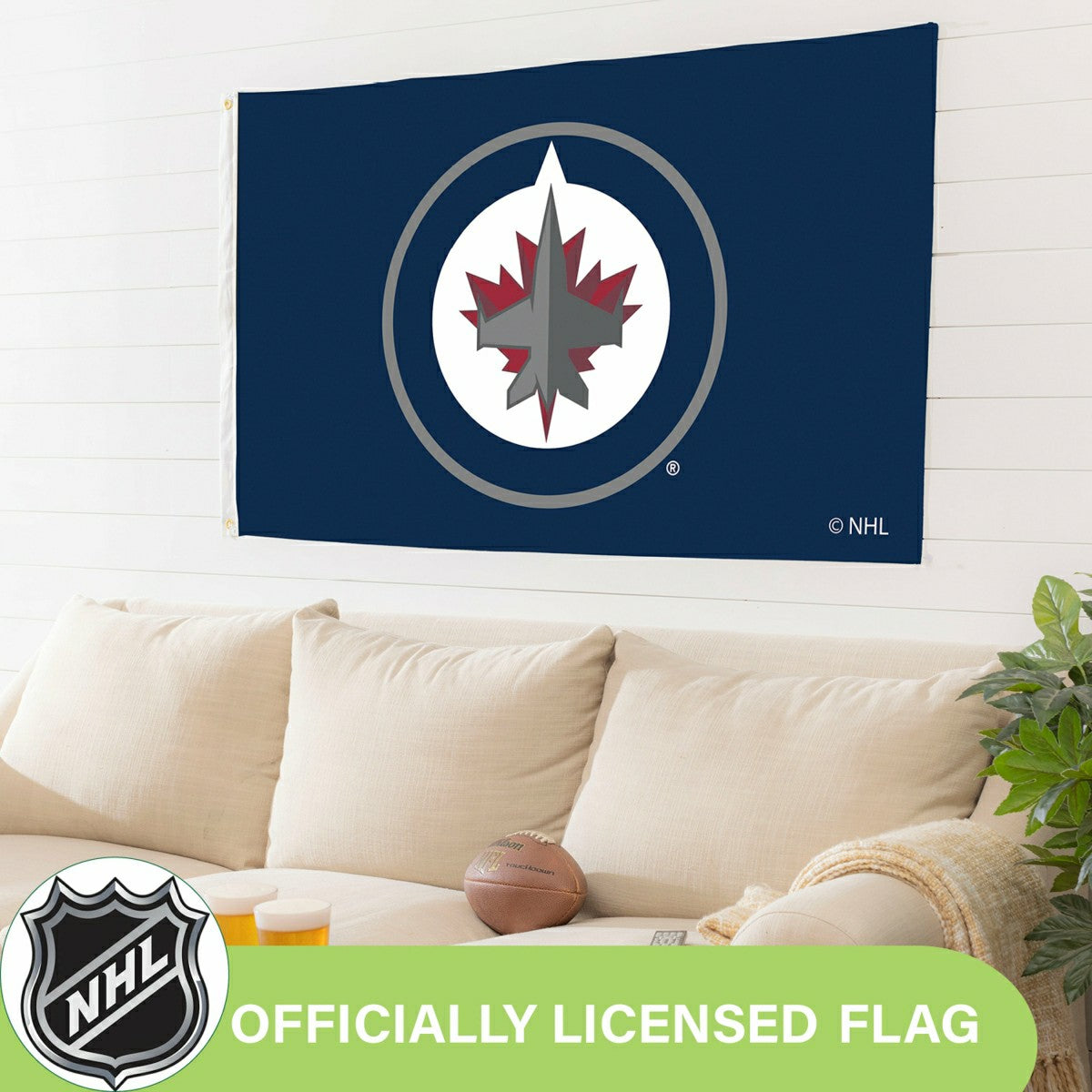 Winnipeg Jets Single Sided Flag w/ 2 Grommets, 3'x5', NHL, Home