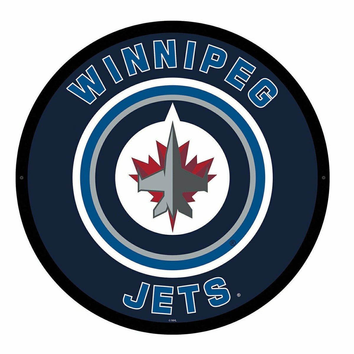 LED Wall Decor, Round, Winnipeg Jets, NHL, Home