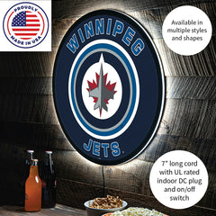 LED Wall Decor, Round, Winnipeg Jets, NHL, Home