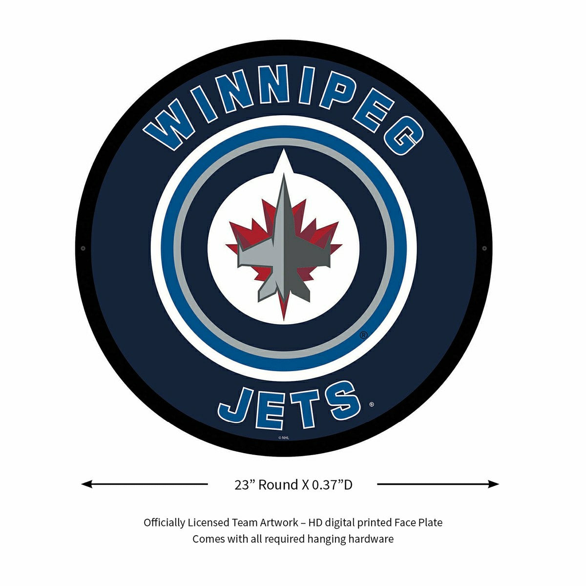 LED Wall Decor, Round, Winnipeg Jets, NHL, Home