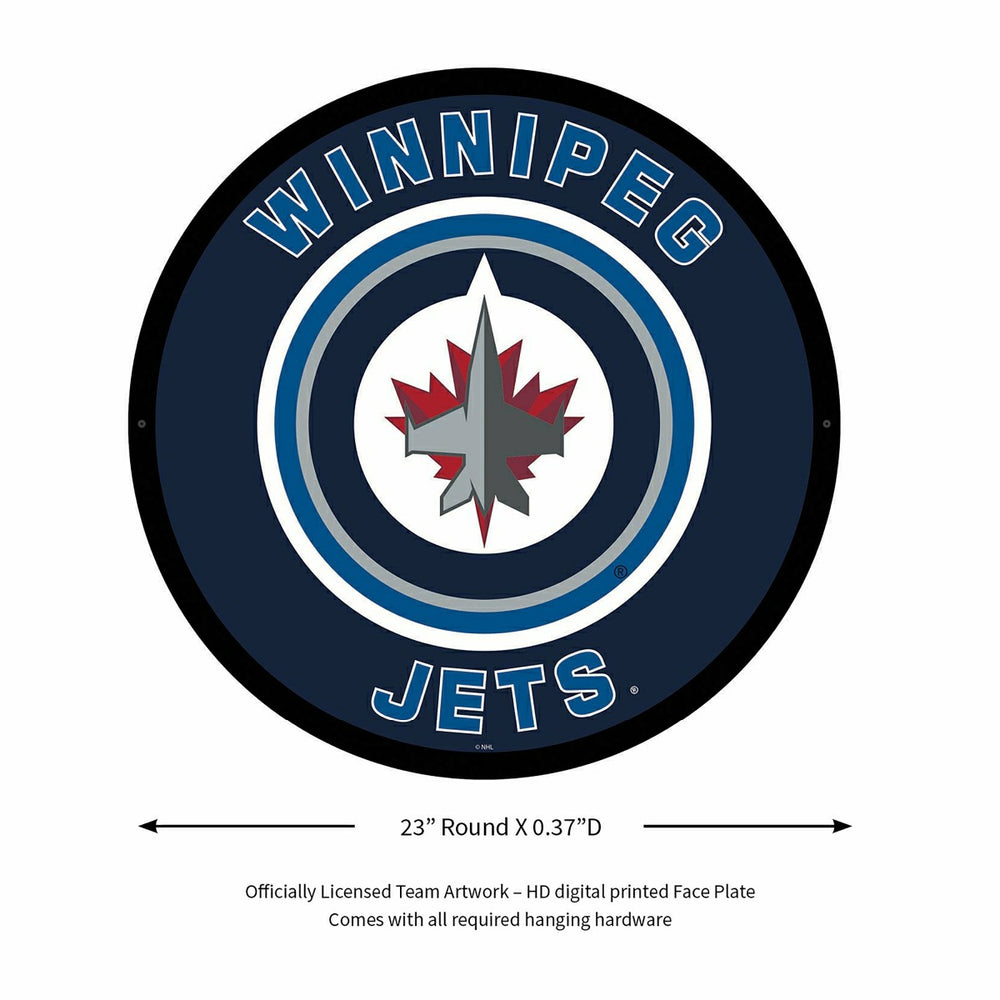 LED Wall Decor, Round, Winnipeg Jets, NHL, Home