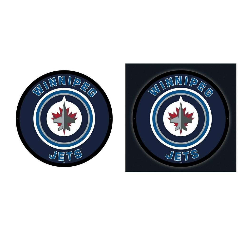LED Wall Decor, Round, Winnipeg Jets, NHL, Home