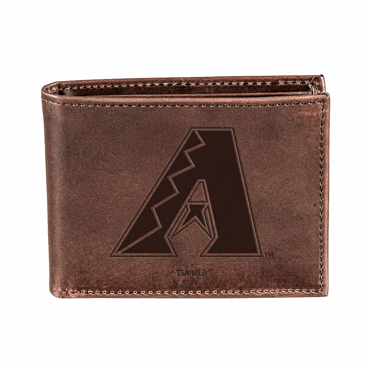 Arizona Diamondbacks Bi-Fold Wallet Brown 100% Genuine Leather, MLB, Home
