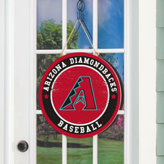 Arizona Diamondbacks Round Door Décor with Hanging Rope, 18x18, MLB, Home