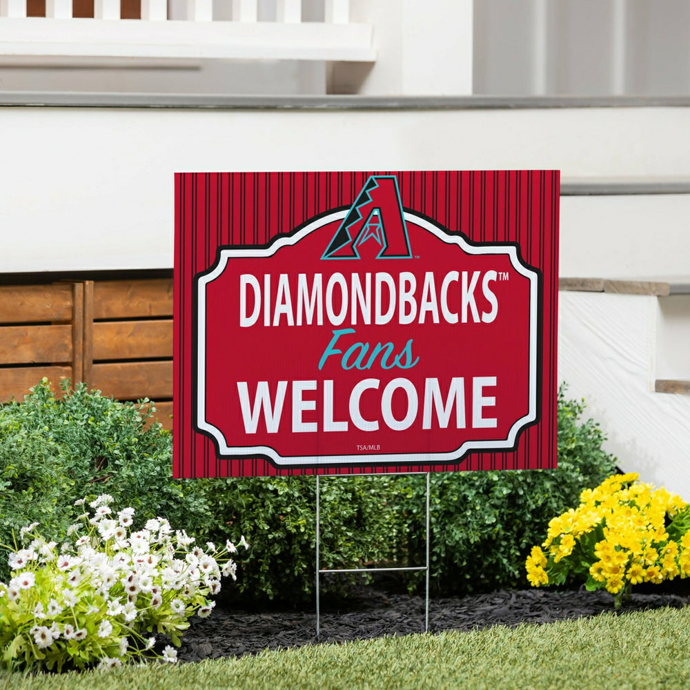 Arizona Diamondbacks Coroplast Yard Sign, "Fans Welcome", MLB, Home