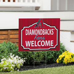 Arizona Diamondbacks Coroplast Yard Sign, "Fans Welcome", MLB, Home