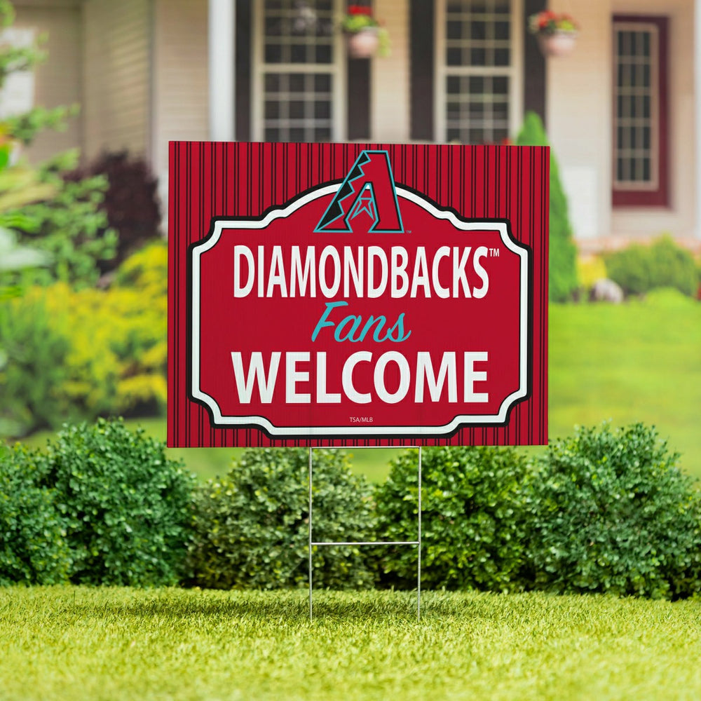Arizona Diamondbacks Coroplast Yard Sign, "Fans Welcome", MLB, Home