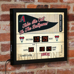 Scoreboard Wall Clock, Arizona Diamondbacks, MLB, Home